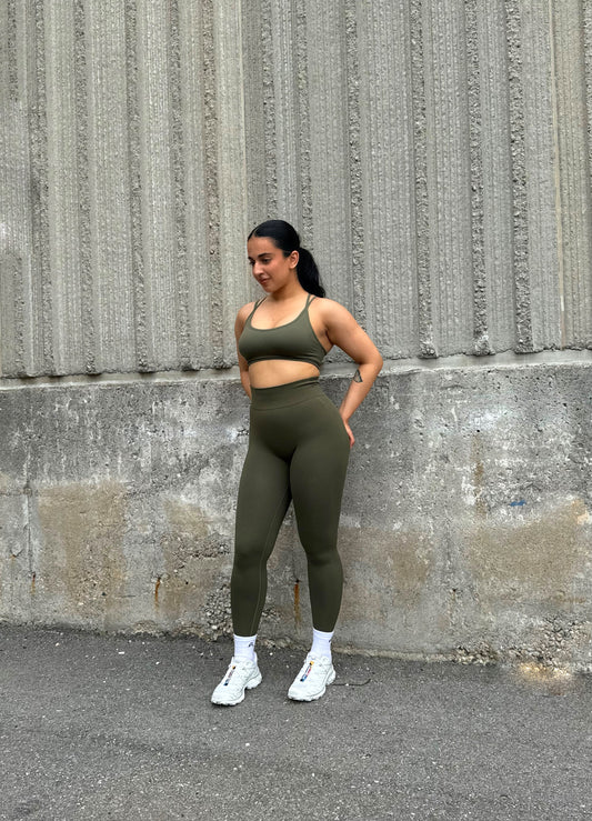 Ascend Sports Bra - Army Green